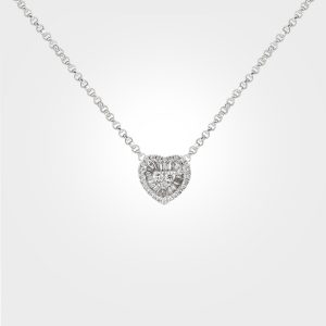 Heart-shaped diamond pendant