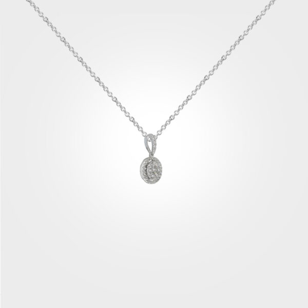 PE1209-3d Large version of fine jewellery necklace collection featuring round-shaped diamond pendant