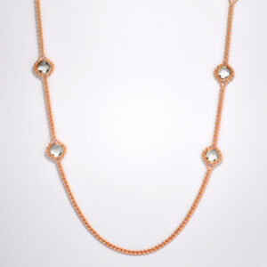 Rose gold-plated green amethyst necklace