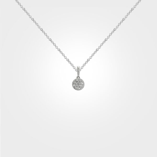 PE1209 Fine jewellery necklace collection featuring round-shaped diamond pendant