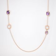 SNE094-B Amethyst and rose quartz necklace
