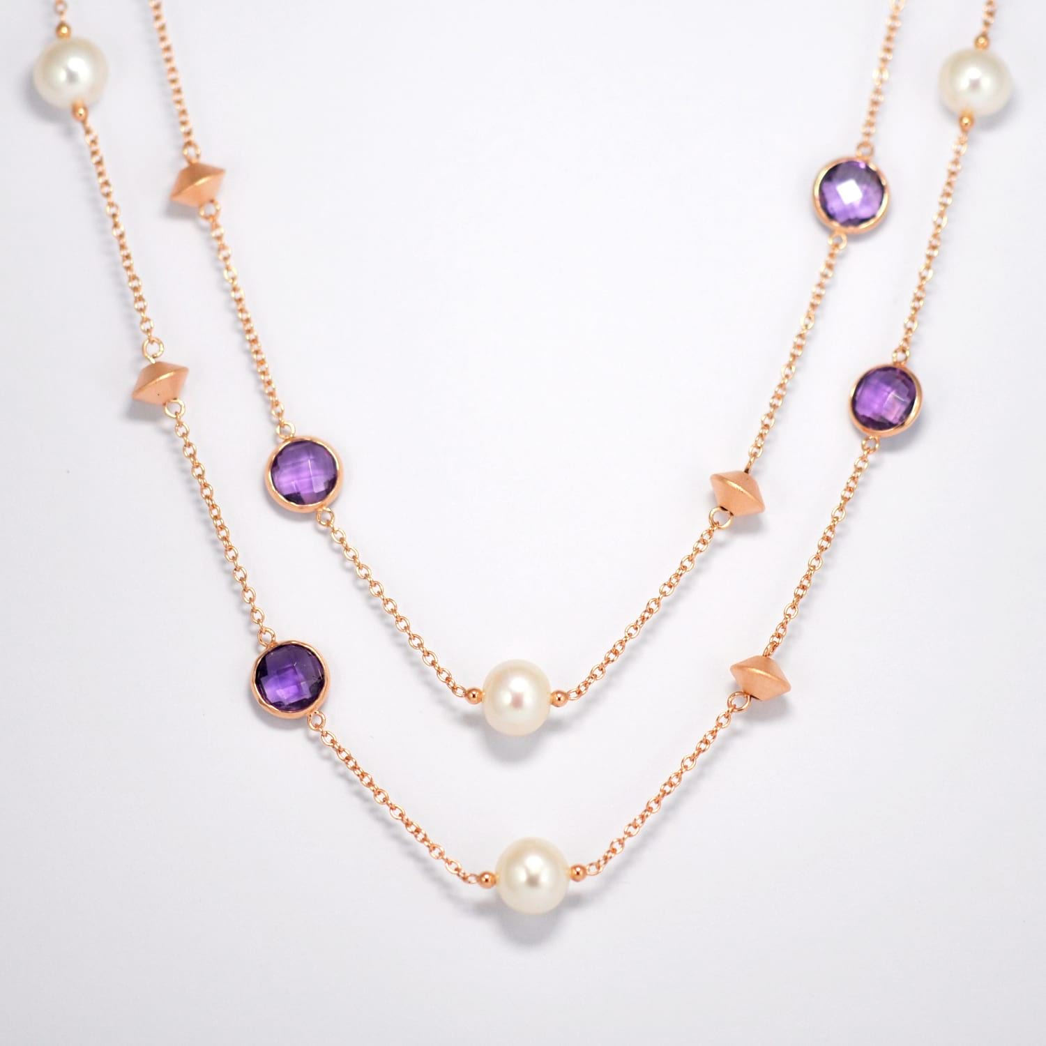Amethyst & Fresh Water Pearl Necklace