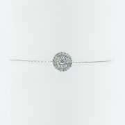 Concentric Circles Diamond Bracelet in White Gold - Front View