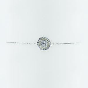 Concentric Circles Diamond Bracelet in White Gold - Front View