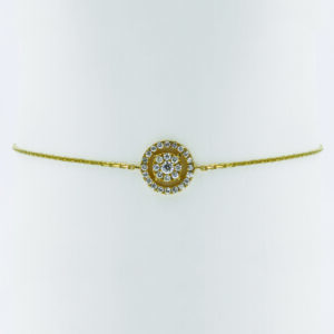 Concentric Circle Diamond Bracelet in Yellow Gold - Front View