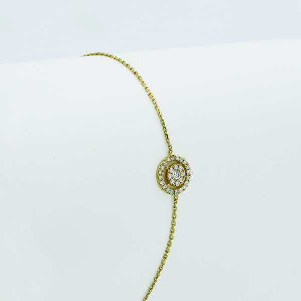 BR0676Y-B Concentric Circle Diamond Bracelet in Yellow Gold - Side View