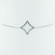 Rhombus Motif Diamond Bracelet in White Gold - Front View