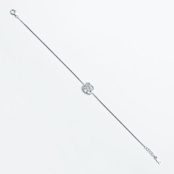 BR0679 Camellia Diamond Bracelet in White Gold