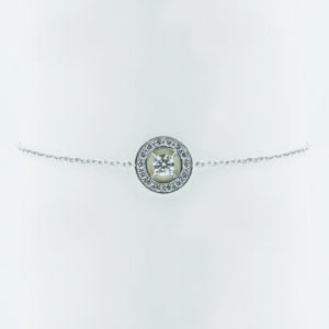 Round Motif Diamond Bracelet in White Gold - Front View