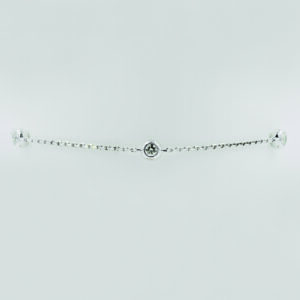 Three Diamonds Bracelet in White Gold - Front View