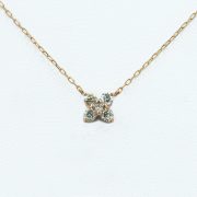 Romantic Diamond Necklace in Rose Gold - Front View