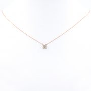 Romantic Diamond Necklace in Rose Gold - Neck View