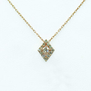 Rhombus Motif Diamond Necklace in Rose Gold