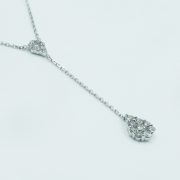 Pear-Shaped Drop Diamond Necklace - Side View